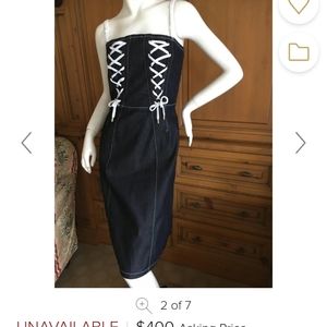 SOLD  Dolce & Gabbana Denim Dress w/ Corset Laceup